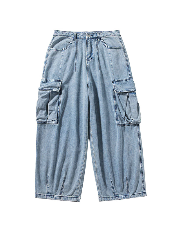 Lose Cargo-Jeans für Herren mit großen Taschen-3