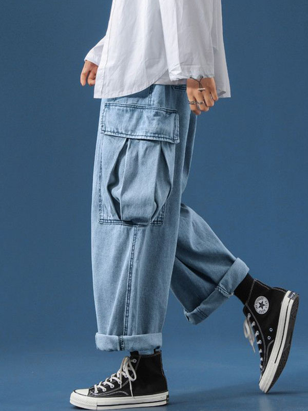 Lose Cargo-Jeans für Herren mit großen Taschen-2