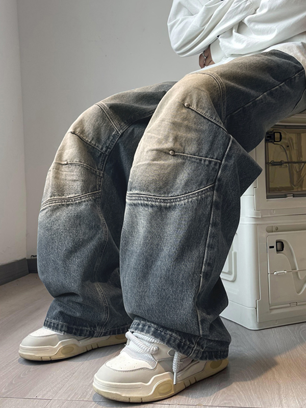 Lose Herrenjeans im Used-Look mit Rüschen-4