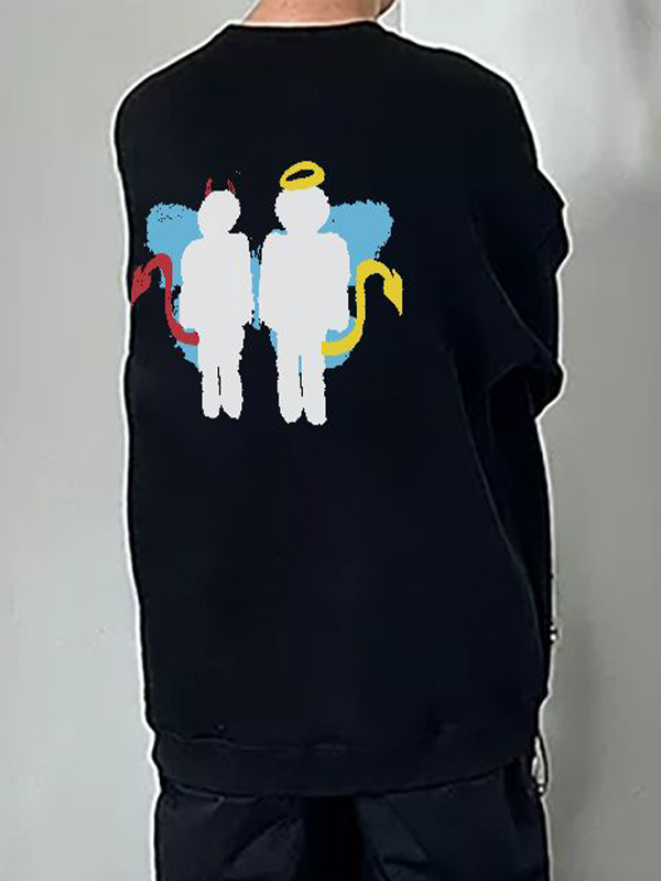 Herren-Sweatshirt mit Street-Fleece-Schmetterlings-Graffiti-Print-1