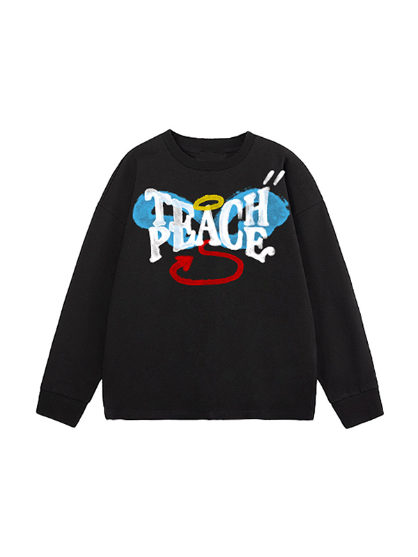 Herren-Sweatshirt mit Street-Fleece-Schmetterlings-Graffiti-Print-2