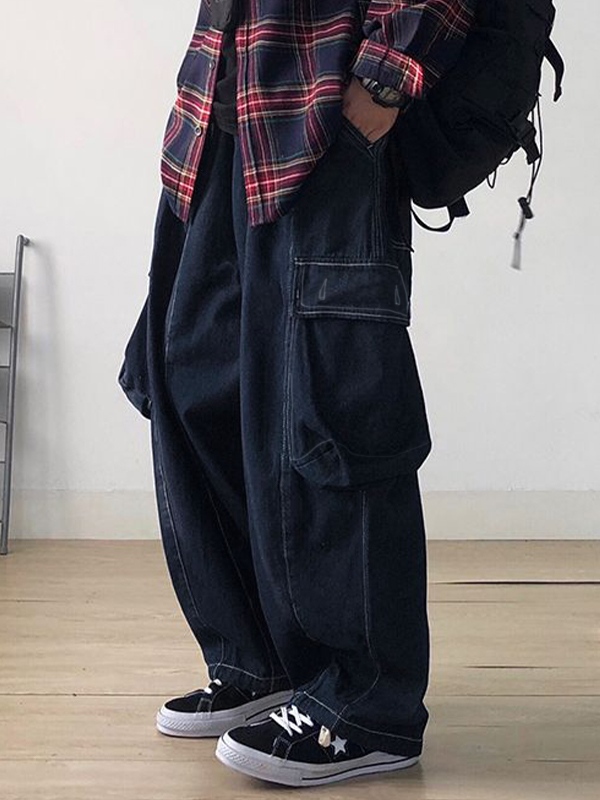 Baggy-Cargojeans mit großen Taschen für Herren-2