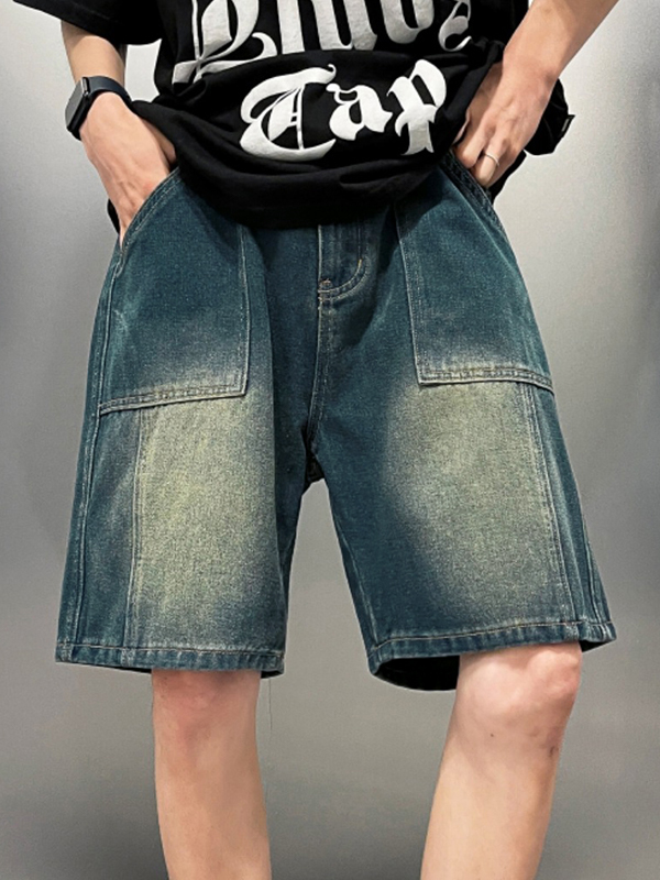 Herren-Shorts in Waschung mit großen Taschen-1
