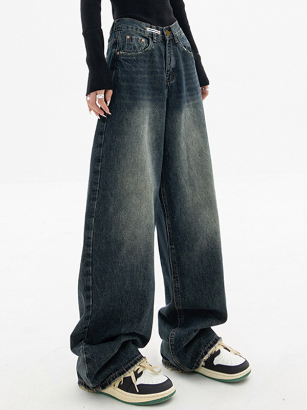 Dunkel verwaschene Vintage Baggy Boyfriendjeans-4