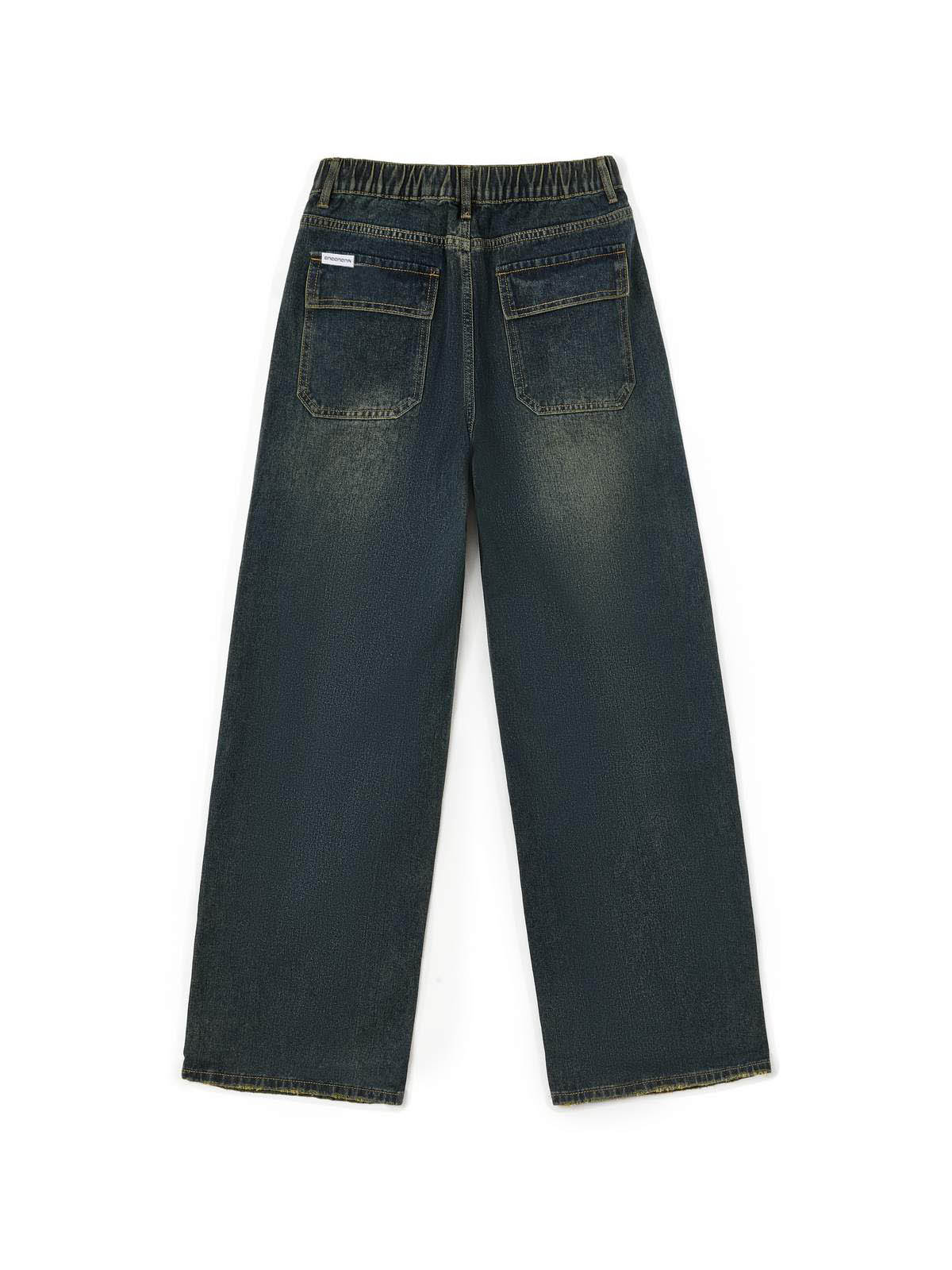 Dunkel verwaschene Vintage Baggy Boyfriendjeans-7