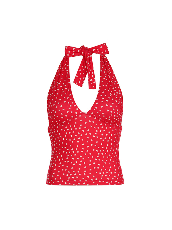 Clashing Colours – Neckholder-Weste mit hängendem Halsausschnitt und Schnürung-2