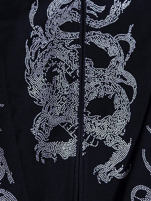 Kapuzenpullover mit Reißverschluss für Herren mit Strassdetail-2