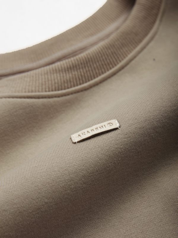 Einfarbiger, mit Label verzierter, übergroßer Kapuzenpullover-3