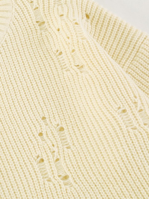 Zopfmuster-Pullover im Distressed-Stil für Herren-3