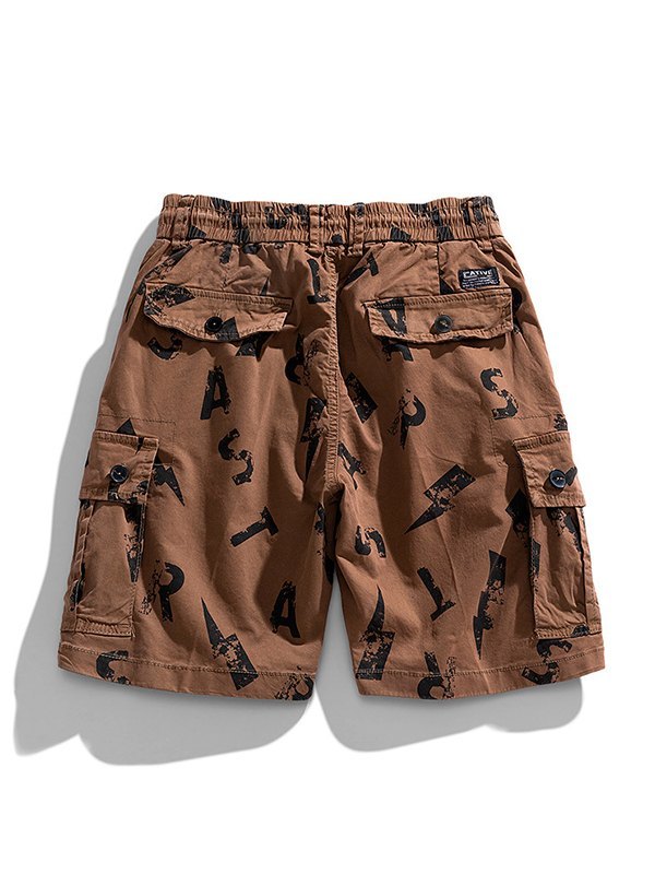Bedruckte lockere Cargo-Shorts für Herren-1