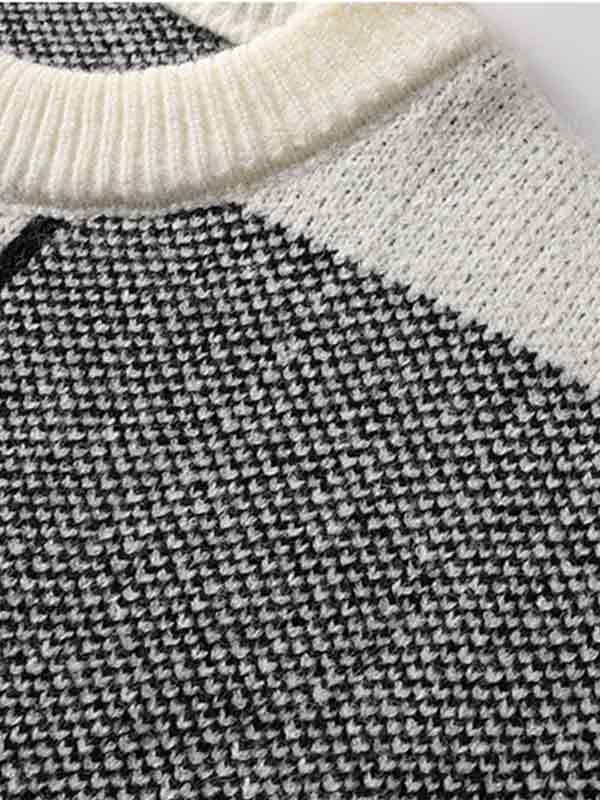 Herrenpullover mit Karomuster in Kontrastfarbe-2