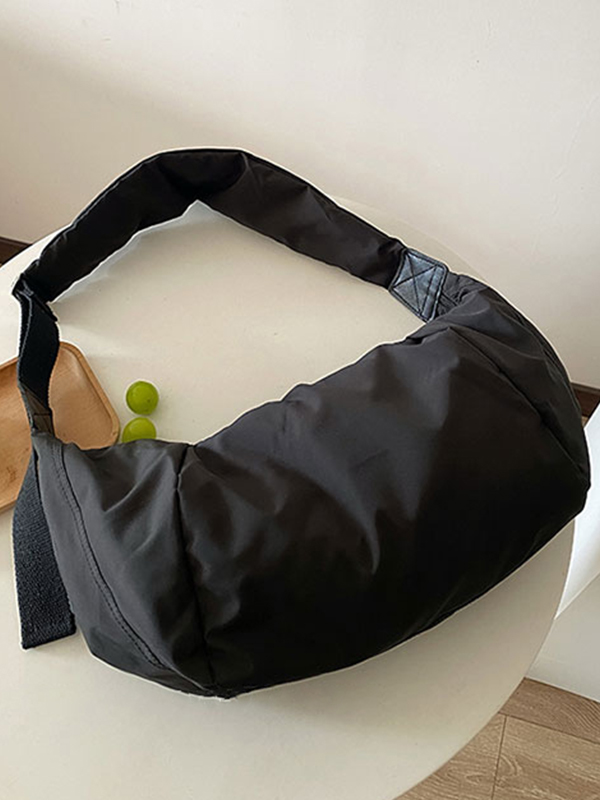 Einfarbige Umhängetasche mit Knödelform-Design-1